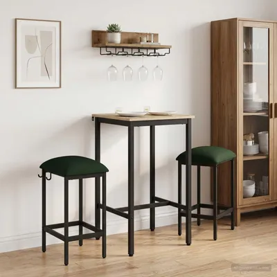 Zdjęcie produktu dla Maison Exclusive - Krzesła barowe, 2 sztuki, ciemnozielone, 40 x 32 x 64 cm, materiał drewnopochodny