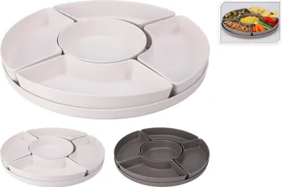 Produktbild von Servierschalen mit Tablett Set 6 Stück creme