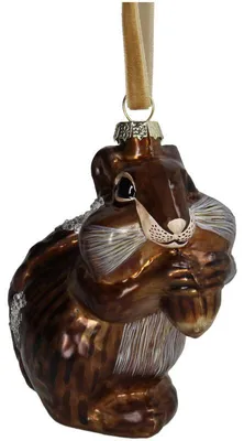 Image de Décoration de Noël en forme d'écureuil - Marron - 8,5 cm