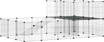 Obrázok produktu pre vidaXL 36-dielna klietka pre domáce zvieratá s dvierkami čierna 35x35 cm oceľ