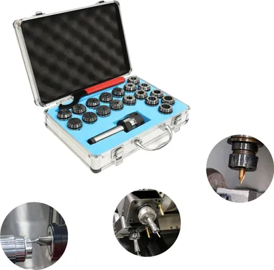 Obrázek produktu pro Sada upínacích kleštin MT3 ER32, 18 kleštin, rozsah upínání 2-20 mm, přesnost 0,0006"