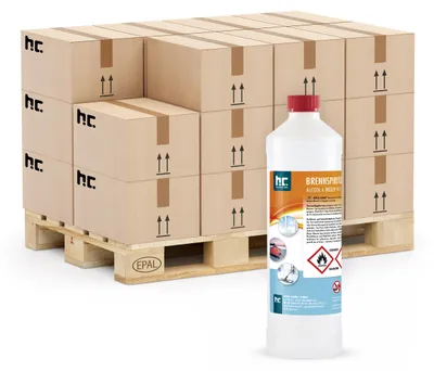 Produktbild von Hochkonzentrierter Brennspiritus mit 94% Ethanolanteil, 240 Flaschen à 1 Liter