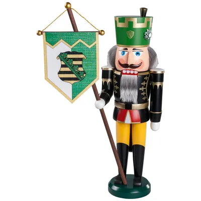 Produktbild von Nussknacker Bergmann mit Sachsenflagge BxHxT 21x38x15cm NEU