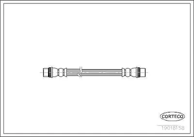Produktbild von CORTECO 19018158 Bremsschlauch für RENAULT Clio III Schrägheck (BR0/1, CR0/1) TWINGO I (C06) SCÉNIC II (JM0/1) KANGOO Express (FW0/1)