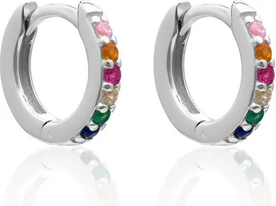 Produktbild von Rainbow Creolen für Damen aus Sterlingsilber von JEWLIX