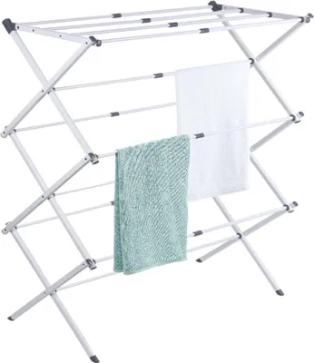 Produktbild von Zusammenklappbares Kleidertrockenregal - Ideal für Handtücher und Kleidung - Weiß - 43-75 x 37 x 105 cm