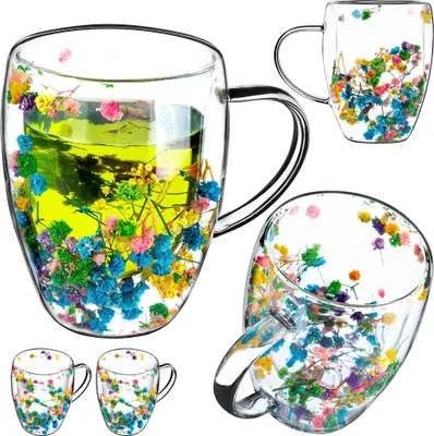 Productafbeelding van KADAX Dubbelwandige koffieglazen, 350 ml, set van 2, in verschillende kleuren, isolerende glazen voor thee en koffie, theeglazen van borosilicaatglas, koffiekopjes