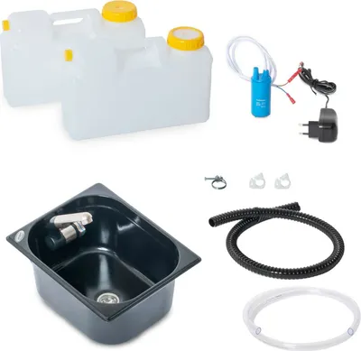 Image de 230V Mini-cuisine stand dekit lavabo 325x265x150mm foncé Gartenhütt
