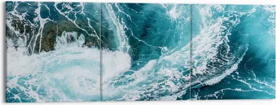 Produktbild von Bild auf Leinwand - Leinwandbild - Wasser Stein Welle - 150x50cm - Wand Bild - Wanddeko - Leinwanddruck - Bilder - Kunstdruck - Wanddekoration - Leinwand bilder - Wandkunst - CA150x50-3968
