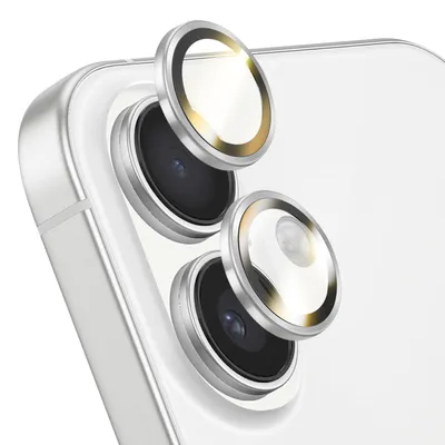 Obrázok produktu pre Rhinoshield, ochranné sklo na fotoaparát pre iPhone 16 / 16 Plus / 17, odolné proti poškriabaniu, strieborné