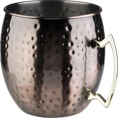 Produktbild von APS 93330 Flaschenkühler MOSCOW MULE, Edelstahl, gehämmerte Oberfläche, 5 Liter, Ø 20 cm, Höhe 21 cm, Antik-Kupfer-Look