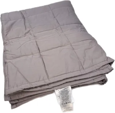 Produktbild von Amazon Basics Gewichtsdecke aus Baumwolle Beschwerungsdecke, alle Jahreszeiten, 9 kg, 122 x 183 cm (Doppel), lit double, dunkelgrau