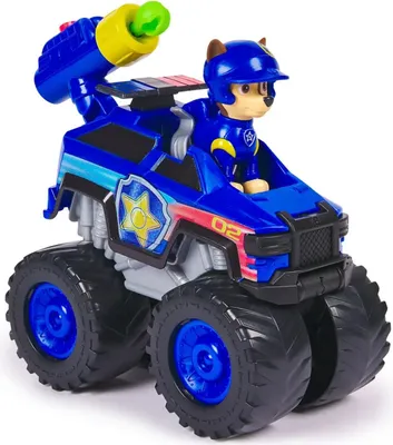 Productafbeelding van Paw Patrol Reddingsvoertuigen - Chase's monster truck met projectielwerper en Chase-hondenfiguur