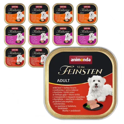Produktbild von Animonda Vom Feinsten Adult 11x150g Nassfutter für Hunde, Geschmacksmischung Geflügel, Kalb, Lamm, Pute, Rind