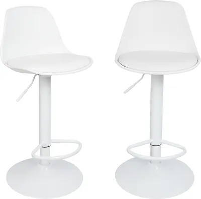 Produktbild von 2er Set Barhocker,Drehbare Barstuhl Tresenhocker Küchenhocker Höhenverstellbar aus Kunstleder - Weiß