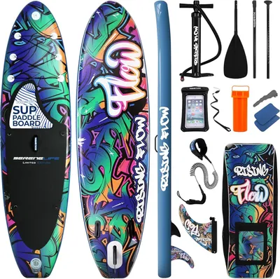 Produktbild von SereneLife Stand Up Paddling Board Set, SUP Board Komplettes Zubehör, Stand Up Paddle Board für Kinder & Erwachsene, Surfbrett & Tragetasche
