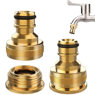 Productafbeelding van Kraanverbinder, 2 stuks 1/2 inch en 3/4 inch BSP schroefdraadadapter