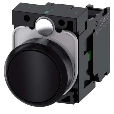 Produktbild von Siemens DRUCKTASTER, SCHWARZ, IP67, IP69K, 50 mm, 100 mm, 30 mm, 48 g