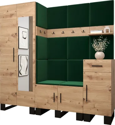 Produktbild von Garderobe ARTIN Set 13 mit gepolsterten Paneelen Industrial Design