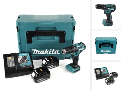 Obrázek produktu pro Akumulátorová příklepová vrtačka Makita DHP 483 RFJ 18V 40Nm + 2x akumulátor 3,0 Ah + nabíječka + Makpac