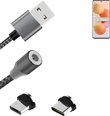 Produktbild von K-S-Trade Hochwertiges Magnet-Lade-kabel Sync-Kabel Daten-Kabel für Xiaomi Civi mit USB-Typ-C-Anschluss und Micro-USB-Anschluss 2A bis zu 480mbps