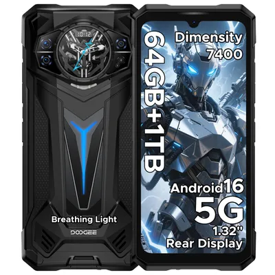 Produktbild von DOOGEE S200 Ultra Rugged Smartphone Handy, 5G, IP68/IP69K, 6,72" 120Hz, 1,32" AMOLED, 11000mAh, 66W, 64GB+1TB, 100MP, NFC, Fingerabdruck, ohne Vertrag