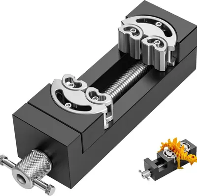 Produktbild von Drill Press Vise Bench Vise Mini Heavy Duty Self Adjusting Aerospace Aluminum CNC Machined with L Wrench for DIY Modeling Woodworking Electronics