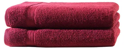 Produktbild von 2er Set Frottee Handtücher Elegance 50x100 cm 100% Baumwolle 500 gsm Handtuch bordeaux
