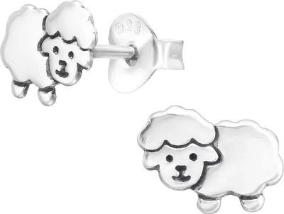 Produktbild von Kinder Ohrringe Ohrstecker 925 Sterling Silber mit Schaf