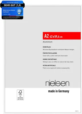 Produktbild von nielsen Aluminium Bilderrahmen Atlanta, 42 x 59,4 cm (A2), Weiß matt