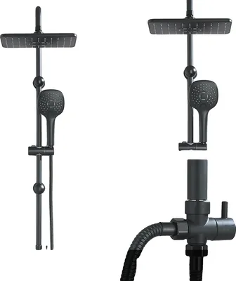 Immagine prodotto di Set di rubinetti per doccia, design contemporaneo, semplice controllo dell'acqua, nero