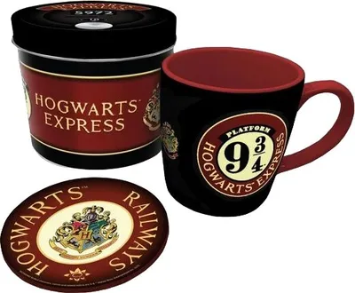 Produktbild von Harry Potter - Geschenk-Set "Platform Nine and Three Quarters", Hogwarts Wappen BS3831 (Einheitsgröße) (Schwarz/Rot)