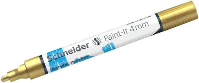 Produktbild von Acrylmarker Paint-It 320 4mm gold Packung mit 5 Stück
