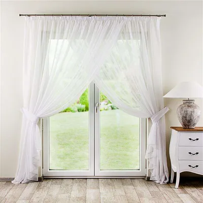Produktbild von Dekoria Fensterdekoration Amelia mit Volant, weiß, 150 cm x 270 cm