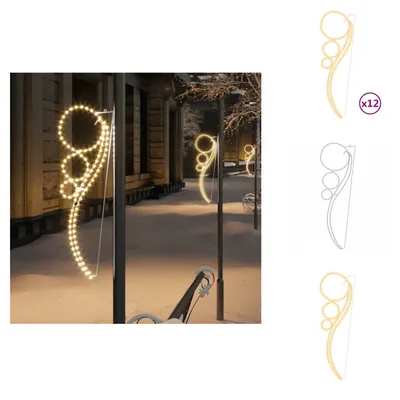 Imagen del producto de vidaXL Guirnaldas de luces, 12 unidades, forma esférica, luz blanca cálida, 111,5 x 35 x 4,5 cm - Iluminación navideña