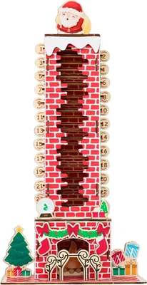 Produktbild von Adventskalender 2026 mit Weihnachtsmann, einfach zu installieren, Weihnachtskalender mit Weihnachtsmännern, die die Treppe herunterkommen, Weihnachtsdekoration
