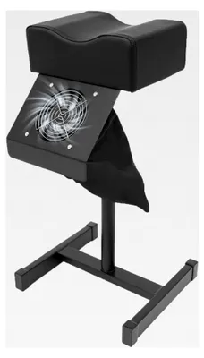 Produktbild von Pediküre Hocker mit Staubreinigungsventilator, höhenverstellbar von 45-65 cm, für Maniküre und Fußpflege, mit weichem Hochdichte-Schwamm, schwarz