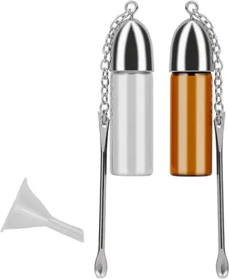 Immagine prodotto di Set di barattoli in vetro - A tenuta ermetica con cucchiaino e mini mestolo - Ideale per erbe aromatiche e oli essenziali