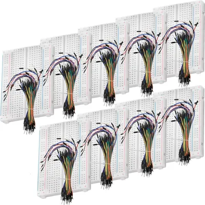 Immagine prodotto di AZ-Delivery Kit e componenti Breadboard Kit - 3 confezioni da 65 cavi jumper M2M e 3 mini breadboard da 400 pin compatibili con Arduino e Raspberry Pi, 3 kit