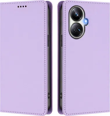 Immagine prodotto di Custodia in pelle per Realme 10 Pro+, custodia a libro magnetica in Finto cuoio con supporto, viola chiaro