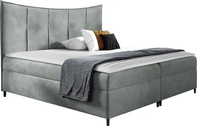 Produktbild von MIRJAN24 Boxspringbett Bergamo, Doppelbett mit zwei Bettkästen für die Bettwäsche, Ehebett mit Topper und Kopfteil (Fresh 33, Größe: 120x200 cm)
