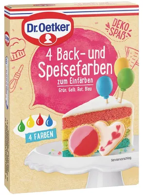 Obrázek produktu pro Dr. Oetker 4 barvy na pečení a potravinářské barvy na polevy a ozdoby na pečení 80g