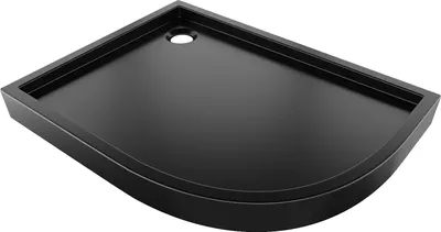 Zdjęcie produktu dla Mexen Flow+ brodzik półokrągły asymetryczny lewy 100 x 80 cm, czarny mat - 46Q708010LH
