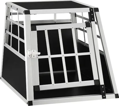 Produktbild von Přepravní box pro psy 26961, hliníkový, robustní a snadno udržovatelný, mřížka dveří uzavíratelná, M, 69 x 54 x 51 cm
