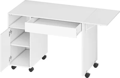 Produktbild von Klappbarer Computertisch mit Schrank und Schublade, Weiß
