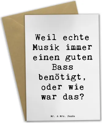 Produktbild von Mr. & Mrs. Panda Grußkarte Spruch Schlagzeug Basswunder - Weiß - Geschenk, Musikinstrumente, Instrument, Schlagzeuger, Musiker, weihnachtskarten, osterkarte, Lernen, Band