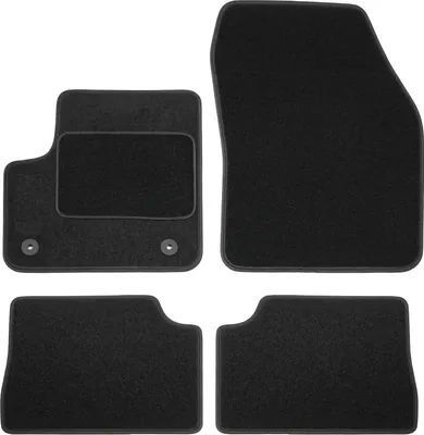 Image de Tapis De Sol Noir Velours Pour Fiat 600 Depuis 2024, Ajustement précis, Base Antidérapante, Renforcée dans la Zone de la Pédale