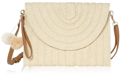 Produktbild von Solidchoice – Vintage-Clutch aus handgewebtem Rattan mit Schulterriemen