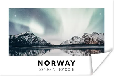 Produktbild von MuchoWow® Poster Norwegen - Nordlichter - Wasser 30x20 cm - Plakate - Print