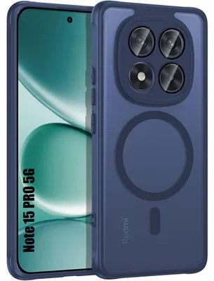 Image de Coque pour Xiaomi Redmi Note 15 Pro 5G, avec Anneau Magnétique et Vitre Caméra - Bleu Marine